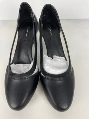ARRAY Eve Black Lucite Trim Low Block Heel Dress Pumps Shoes Women’s 7M